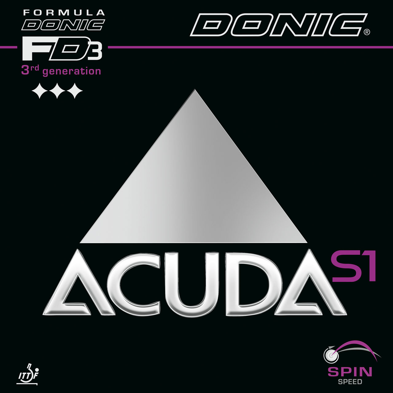 Накладка для настольного тенниса Donic Acuda S1, Black, 2.0