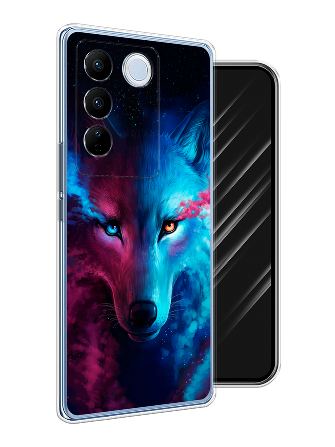 

Чехол Awog на Vivo V27/V27 Pro "Волшебный волк", Голубой;розовый, 268550-1