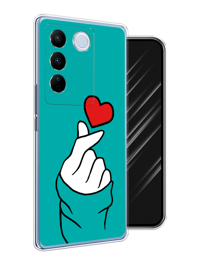 

Чехол Awog на Vivo V27/V27 Pro "Маленькое сердечко", Голубой;белый;красный, 268550-7