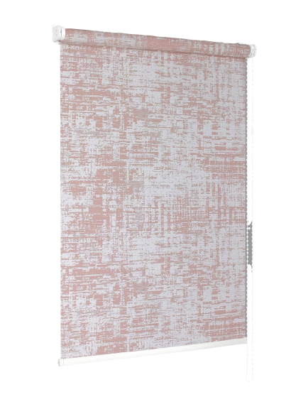 Рулонная штора жалюзи рулонные на окна с направляющими струнами Лондон, розовый, 52 см