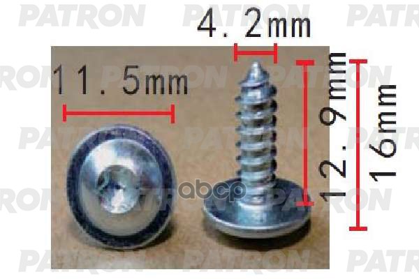 фото Шуруп металлический audi,seat,skoda,volkswagen применяемость: torx 4.2x13 patron арт. p371