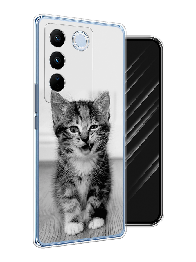 

Чехол Awog на Vivo V27/V27 Pro "Подмигивающий котенок", Черный;серый, 268550-1