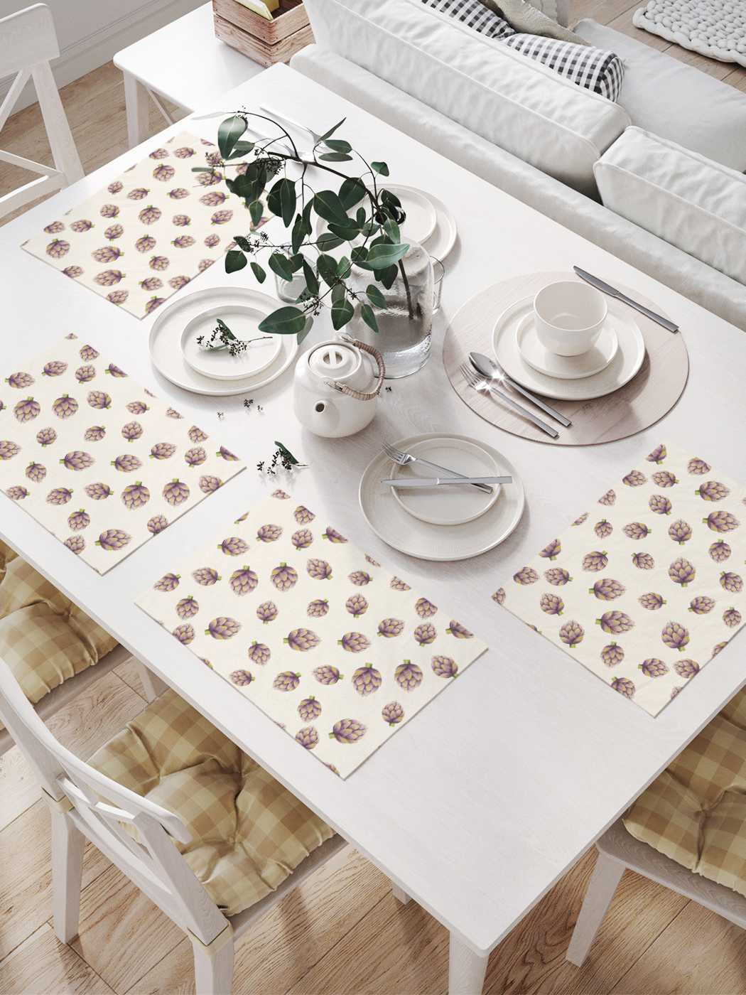 

Комплект салфеток JoyArty "Мелкие плоды артишока" для сервировки стола 32х46 см, 4 шт.