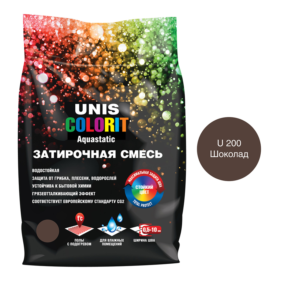 фото Затирка unis colorit шоколад u 200 2 кг