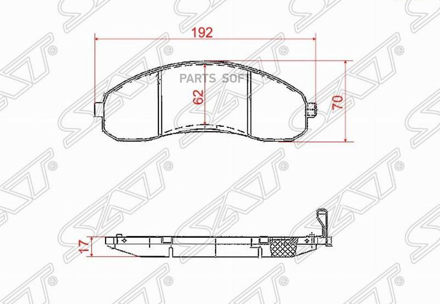 

Колодки тормозные перед KIA BONGO III 03- 2 поршня SAT