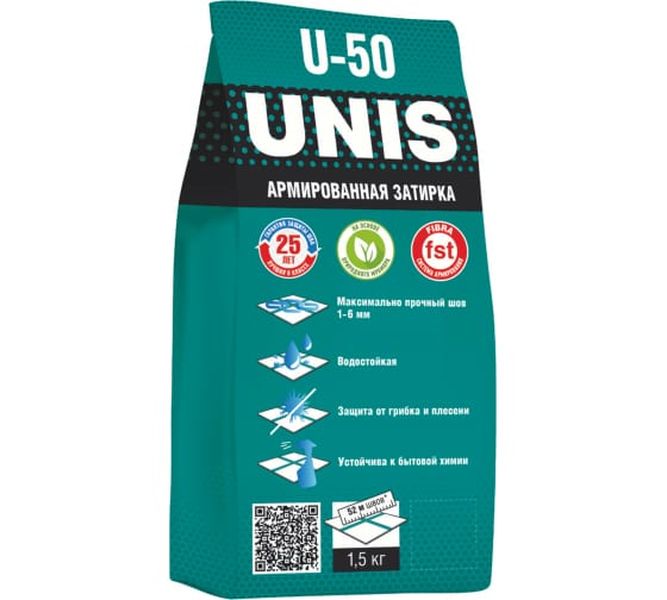 фото Затирка unis u-50 антрацит с10 1,5 кг