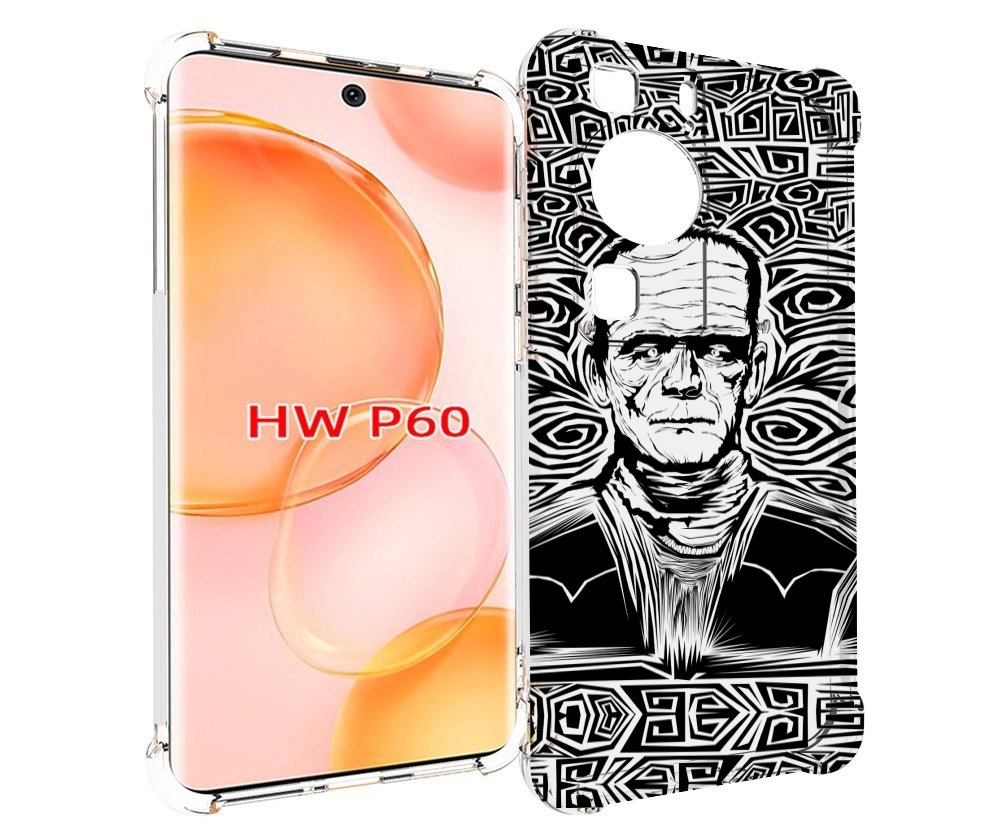 

Чехол MyPads франкенштейн черно белый для Huawei P60, Tocco