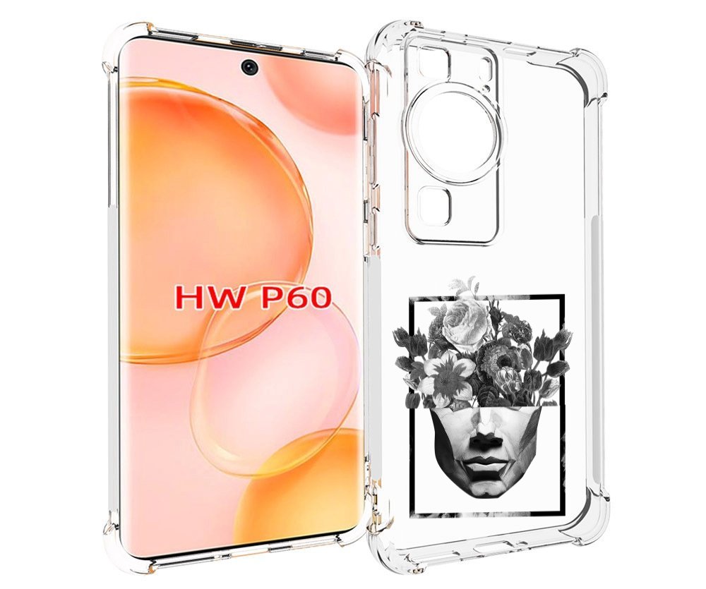 

Чехол MyPads черно белая ваза в абстракции для Huawei P60, Tocco