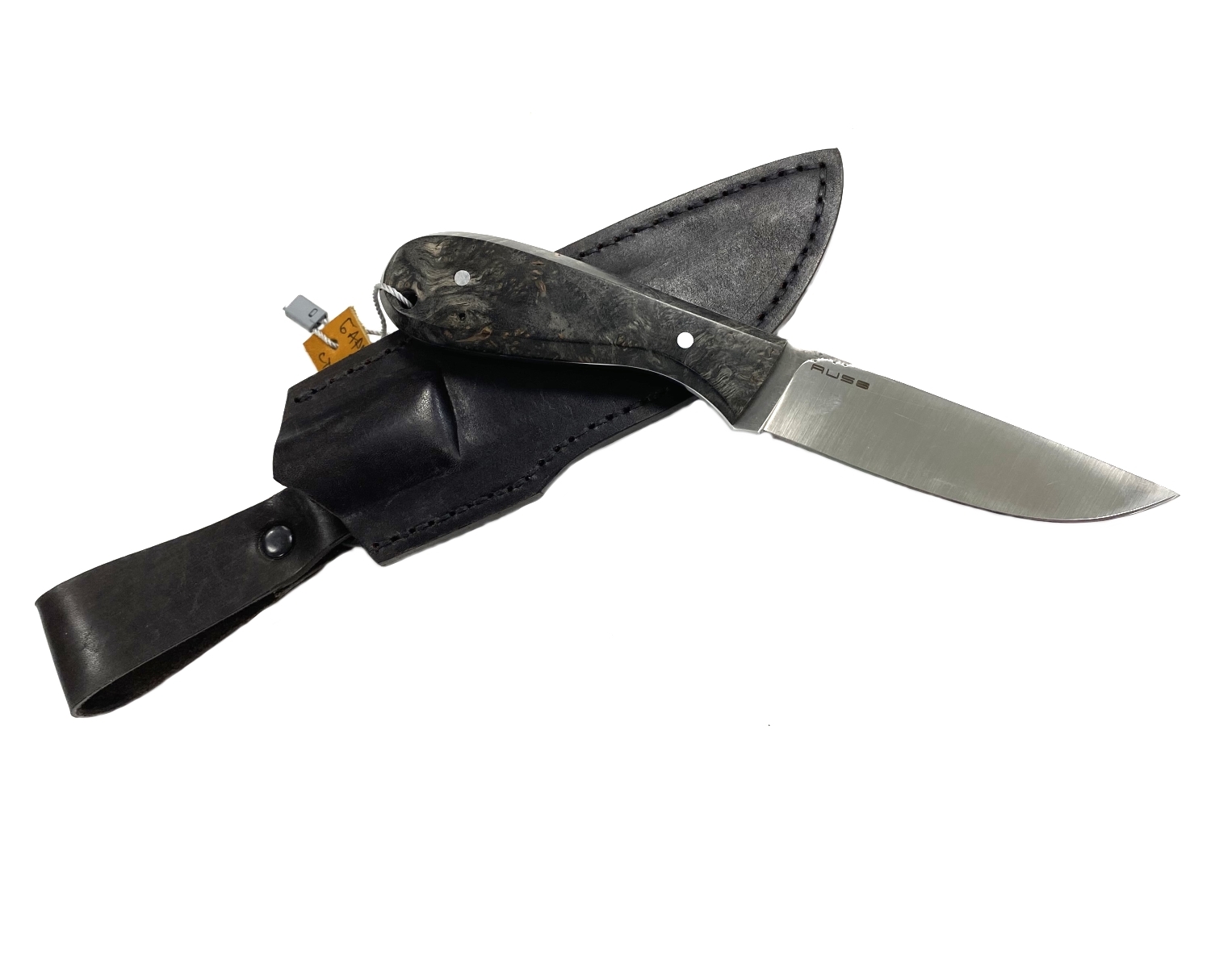 Нож Булат цельнометаллический Барчук, AUS-8, стаб. карельская берёза 90мм