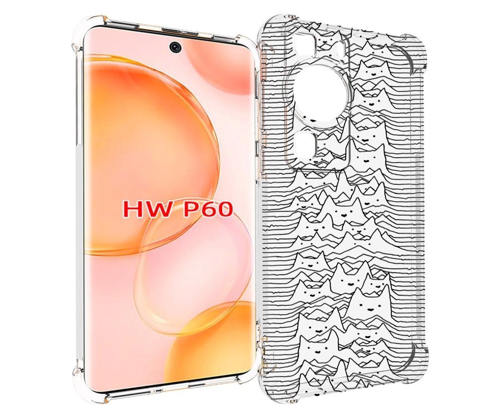 

Чехол MyPads черно белые коты 3D для Huawei P60, Tocco