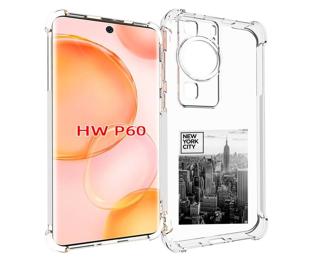 

Чехол MyPads черно белый Нью-Йорк для Huawei P60, Tocco