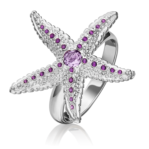 

Кольцо из серебра р. , PLATINA jewelry 01-5476-00-203-0200-68, аметист\эмаль, 01-5476-00-203-0200-68