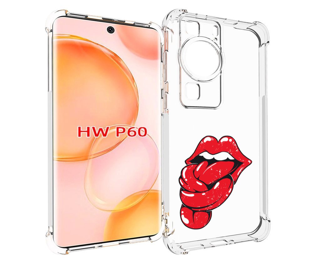

Чехол MyPads яркие губы с языком для Huawei P60, Tocco