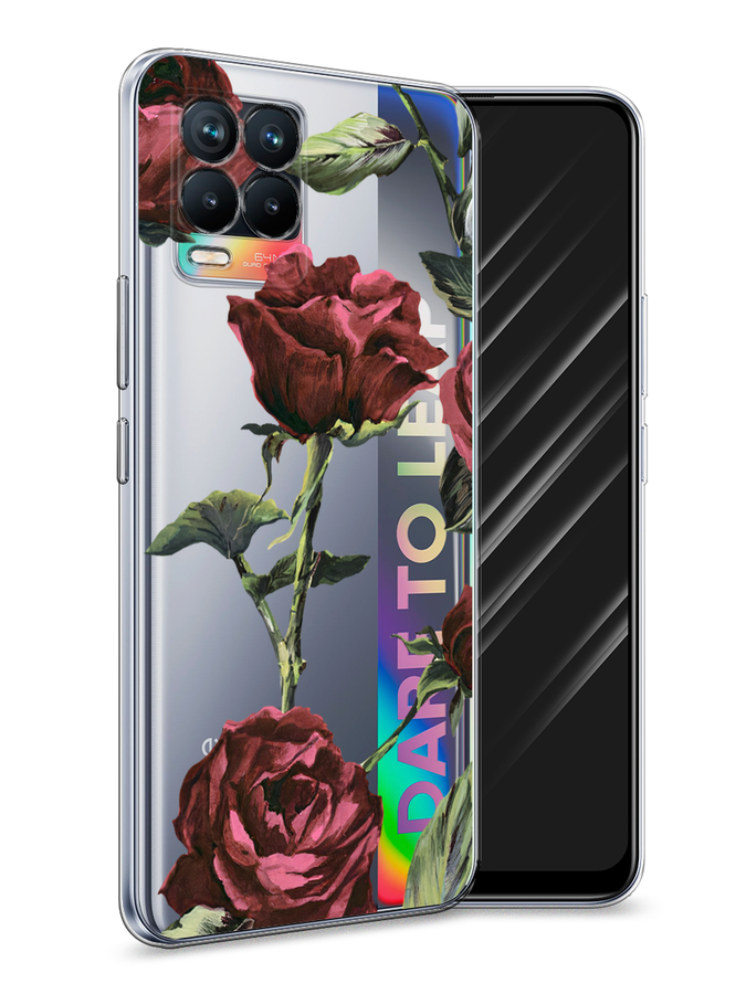

Чехол Awog на Realme 8 "Бордовые розы фон", Красный, 255450-8