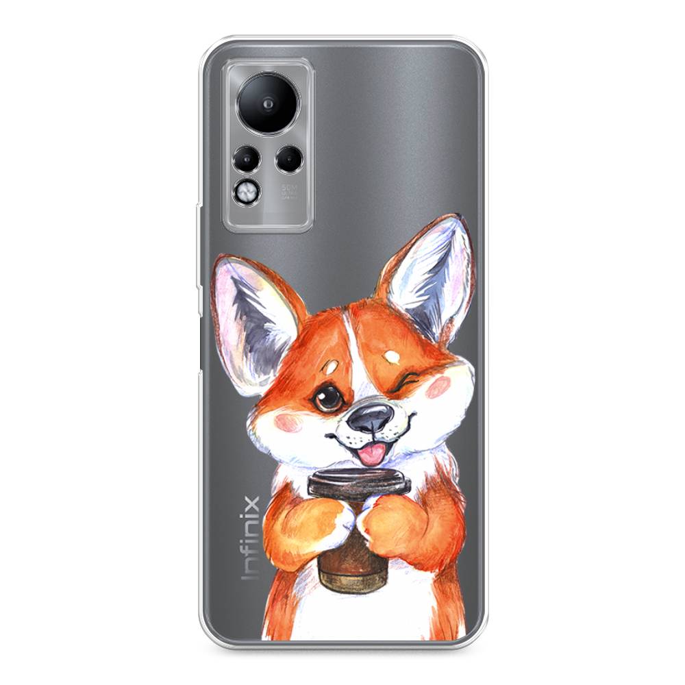 

Чехол на Infinix Note 11/12 G88 "Корги с кофе", Оранжевый;белый, 3100450-4