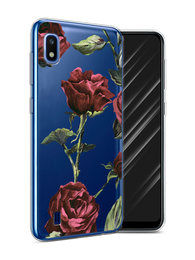 

Чехол Awog на Samsung Galaxy A10 "Бордовые розы фон", Красный, 27950-8