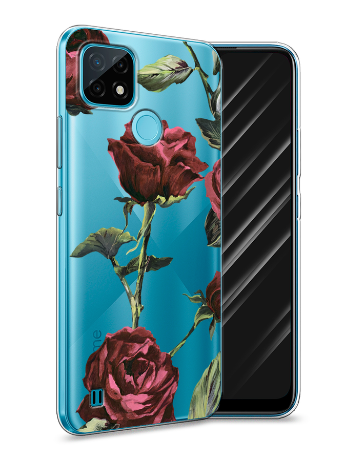 

Чехол Awog на Realme C21 "Бордовые розы фон", Красный, 254950-8