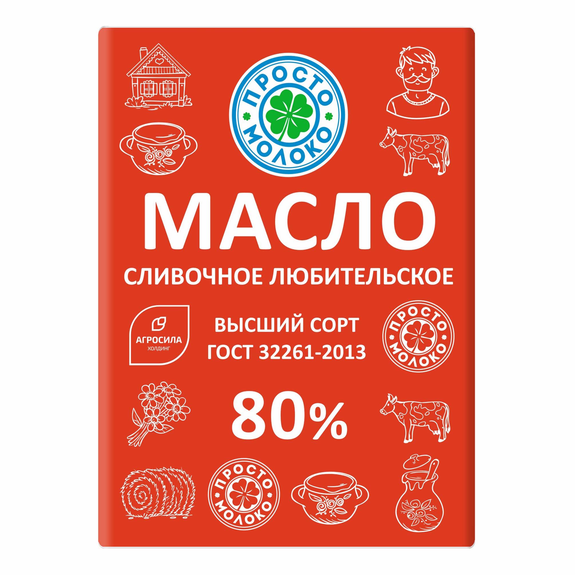 фото Сливочное масло просто молоко любительское 80% 180 г