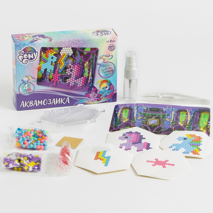 Аква мозаика Hasbro с декорациями, My little pony, 4 фигурки
