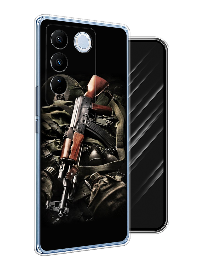 

Чехол Awog на Vivo V27/V27 Pro "Автомат", Черный;коричневый;серый, 268550-5