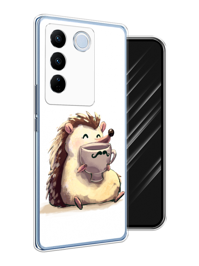 

Чехол Awog на Vivo V27/V27 Pro "Еж кофеман", Белый;коричневый;бежевый, 268550-10