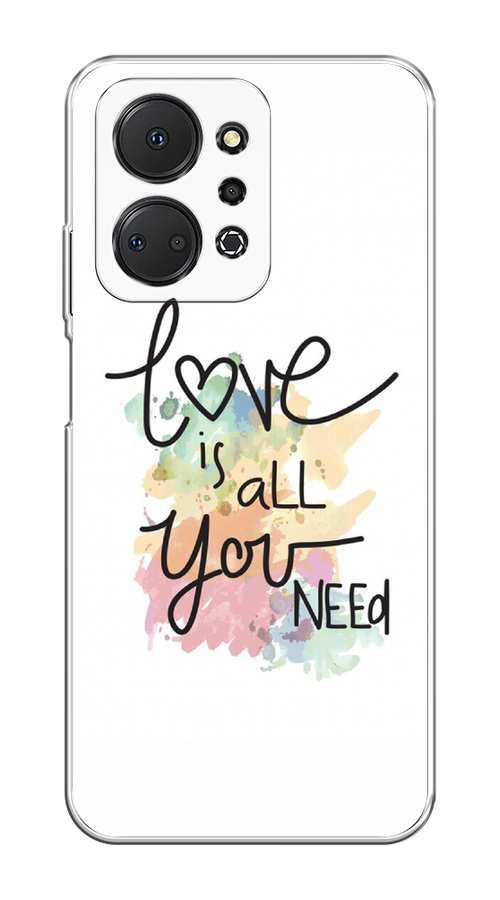 

Чехол на Honor X7A Plus "Love is all you need", Белый;черный;зеленый, 6121850-1