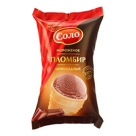 

Мороженое пломбир Соло шоколад в вафельном стаканчике бзмж 70 г