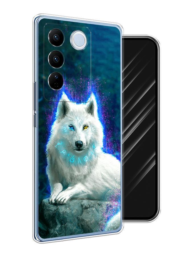 

Чехол Awog на Vivo V27/V27 Pro "Белоснежный волк", Белый;зеленый;фиолетовый, 268550-1