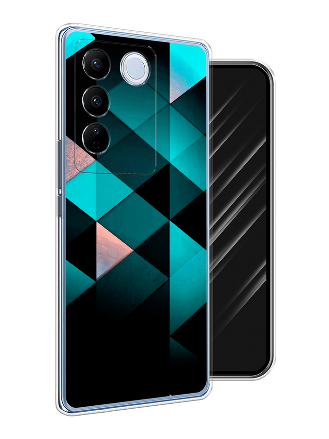 

Чехол Awog на Vivo V27/V27 Pro "Геометрия 16", Бирюзовый;черный, 268550-3