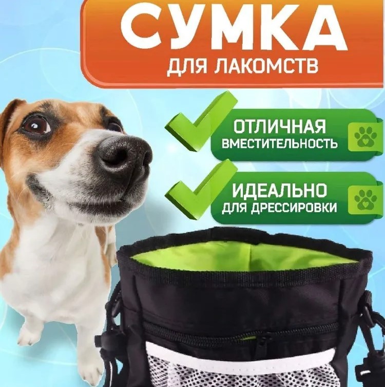 Сумка для лакомств Big Jungle, полиэстер, черный, 18х14 см