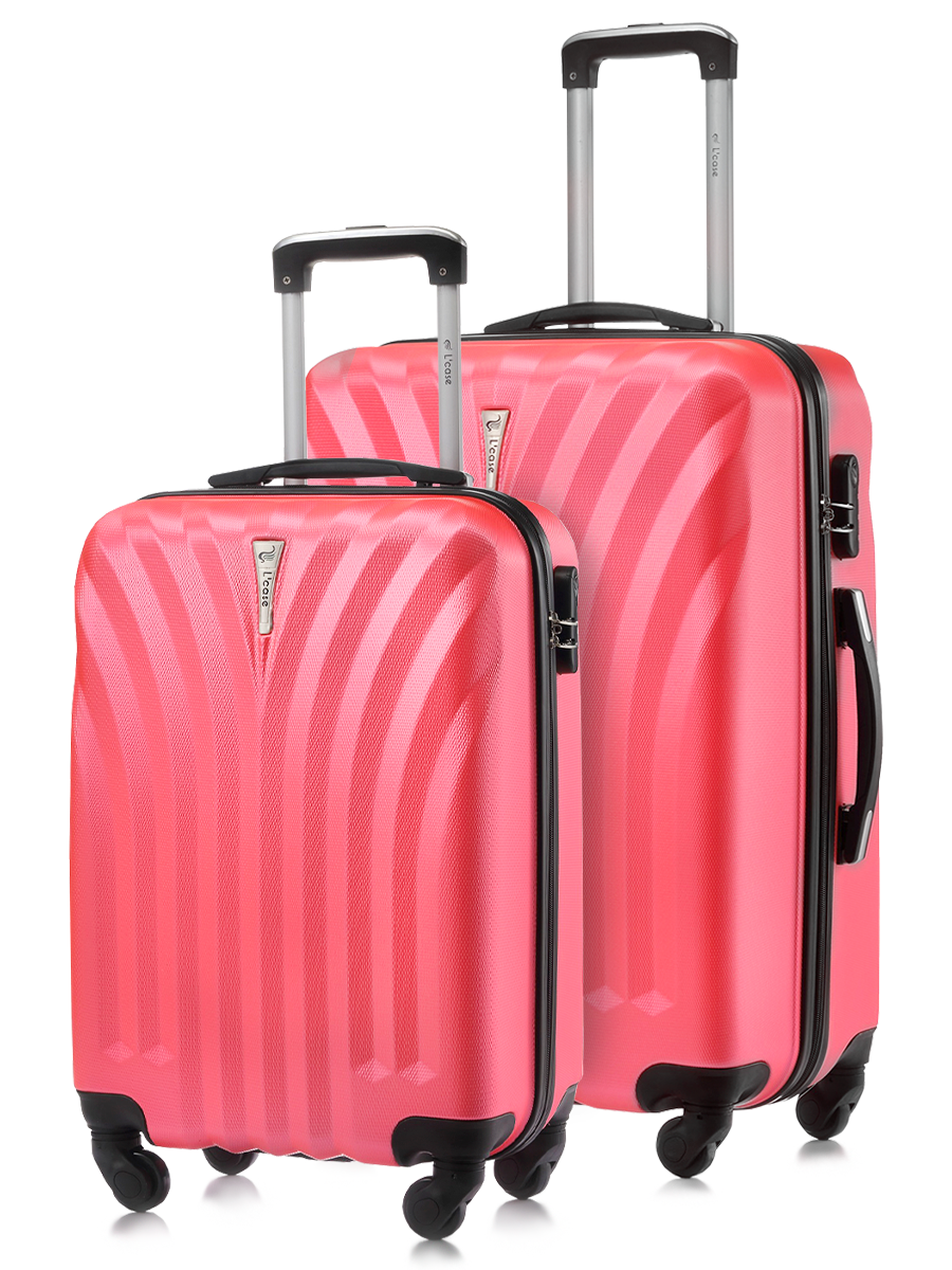 Комплект чемоданов женский L'Case Phuket розовый S/M