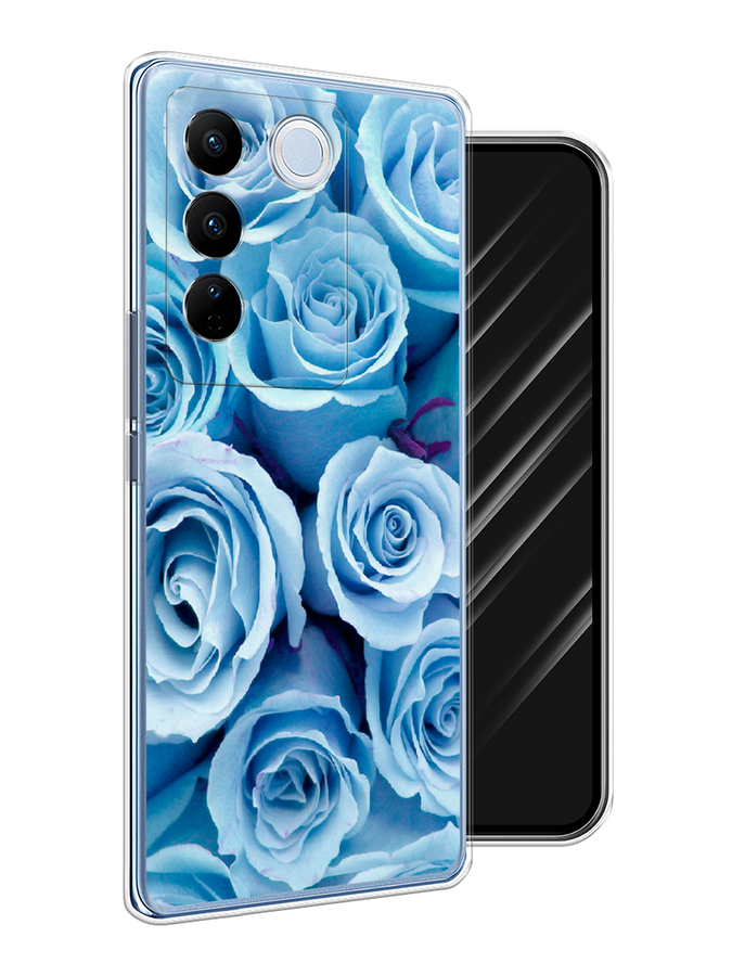 

Чехол Awog на Vivo V27/V27 Pro "Лазурные розы", Голубой, 268550-8