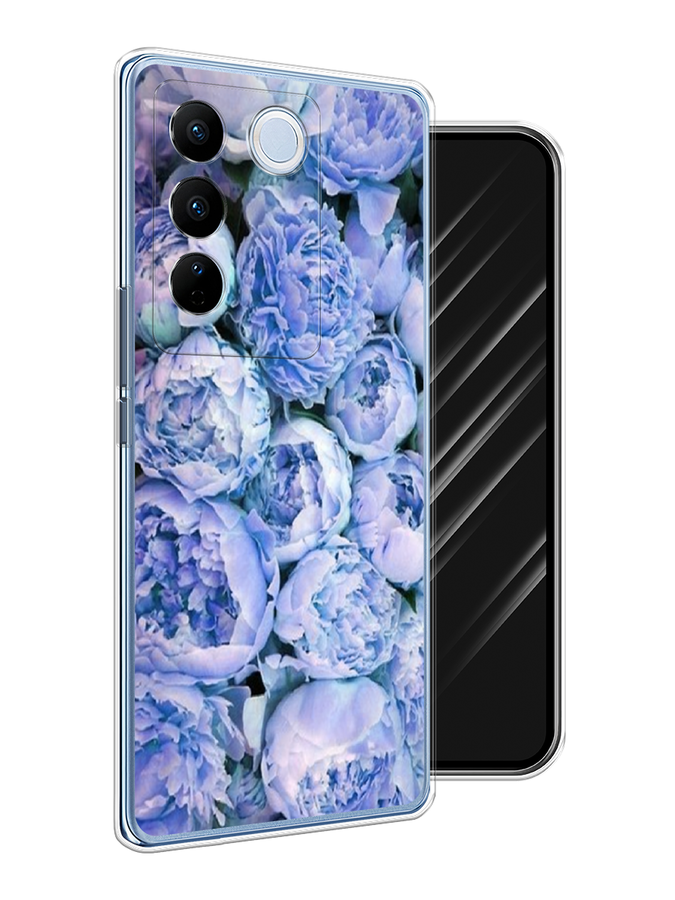 

Чехол Awog на Vivo V27/V27 Pro "Пионы голубые", Голубой, 268550-8