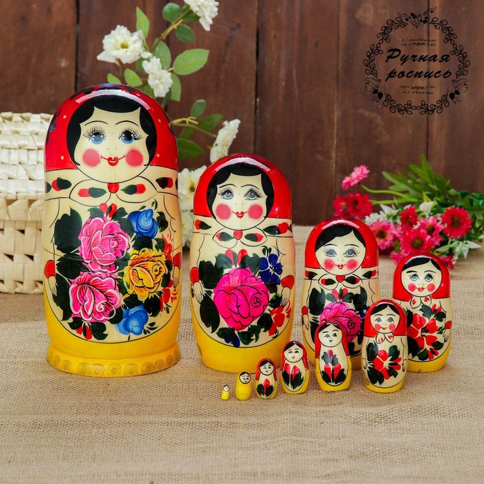 

Sima-land "Марья", красный платок, 10 кукольная, 22-24 см, Многоцветный
