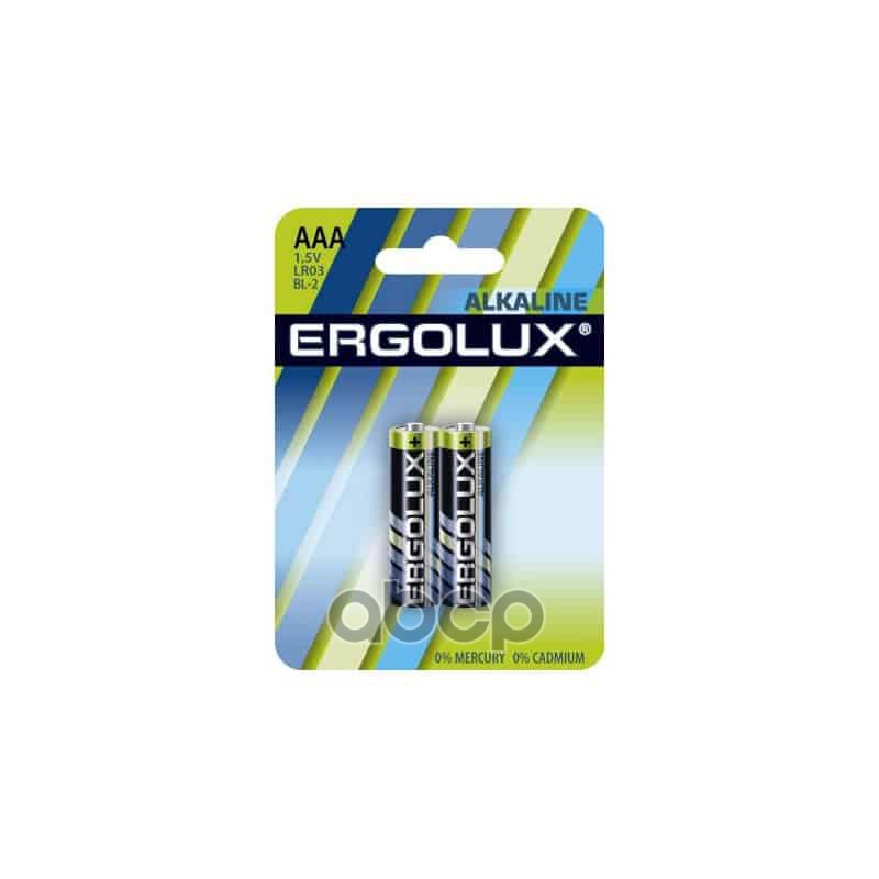 Батарейка Алкалиновая Ergolux Lr03bl-2 Aaa 1,5v Упаковка 2 Шт. Lr03bl-2 ERGOLUX арт. LR03B батарейка ergolux 6f22sr1 9v 1 шт