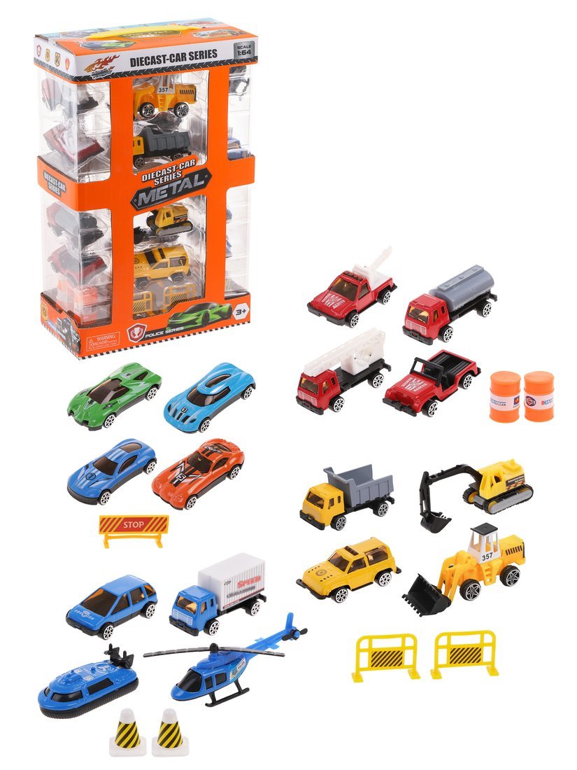 Набор металлических машинок Наша Игрушка Транспорт, 16шт., 652172 набор металлических машинок yako toys 5 моделей подвижные детали