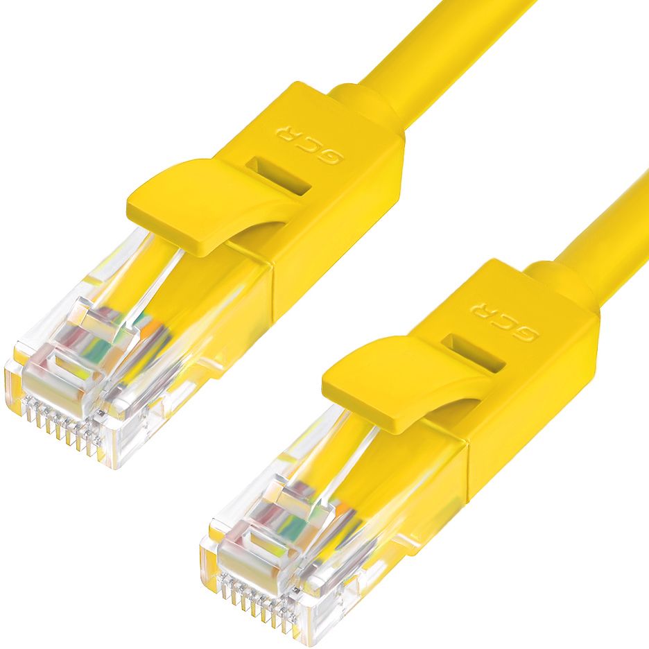 фото Кабель gcr rj45-rj45 20м utp кат.5e, yellow (gcr-lnc02-20.0m)