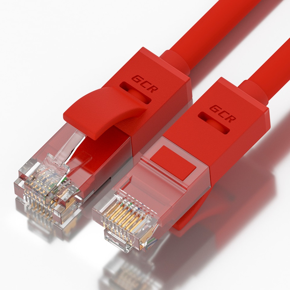 Кабель GCR RJ45-RJ45 20м UTP кат.5e, Red (GCR-LNC04-20.0m)