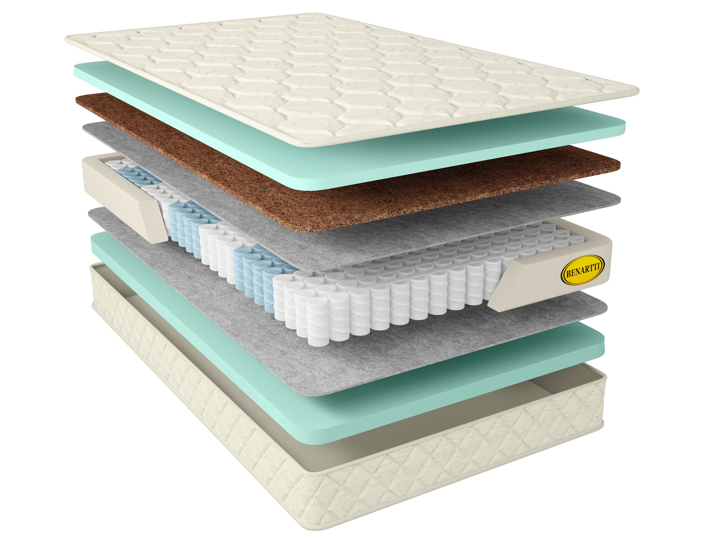 

Матрас Benartti Classic Max Duo TFK 60х175, Бежевый;белый;серый;серебристый, Classic Max Duo TFK