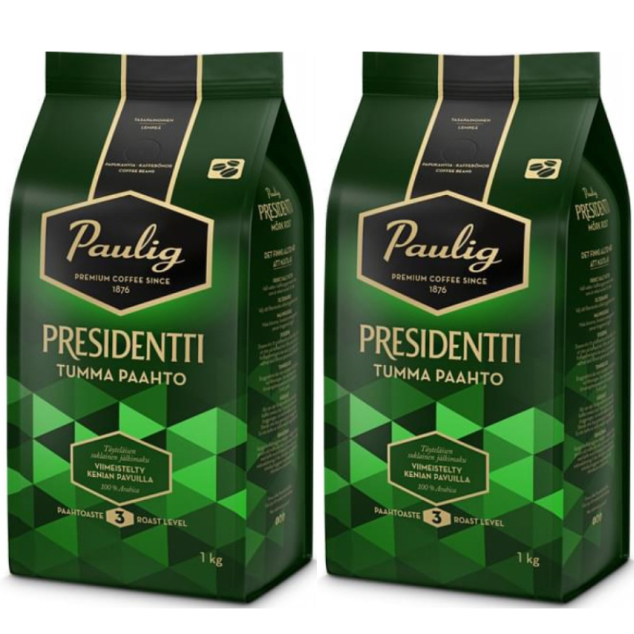 Кофе зерновой Paulig Presidentti Original, 1 кг х 2 шт