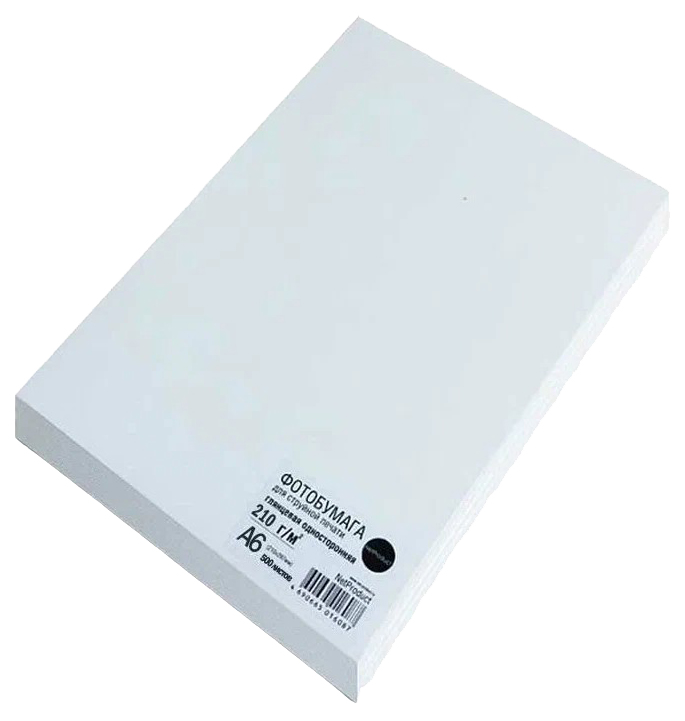 

Фотобумага NetProduct глянцевая односторонняя, 10x15 см, 210 г/м2, 500 л., Белый