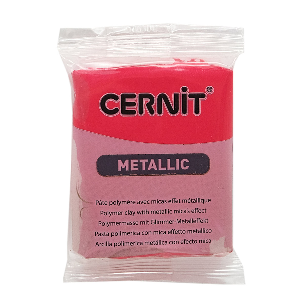 Пластика Cernit Metallic, 56 грамм, цвет 400 красный, арт. CE0870056