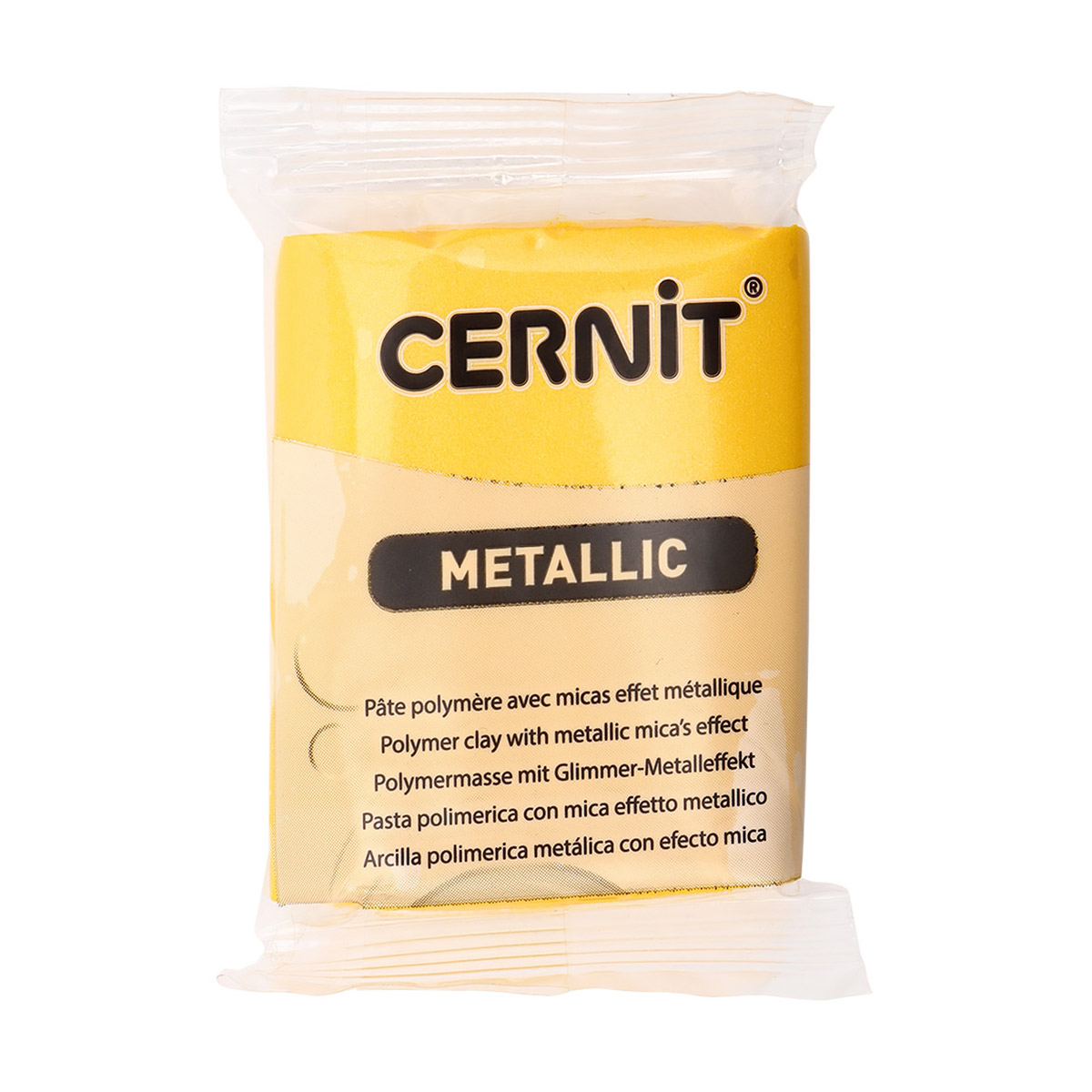 Пластика Cernit Metallic, 56 грамм, цвет 700 желтый, арт. CE0870056