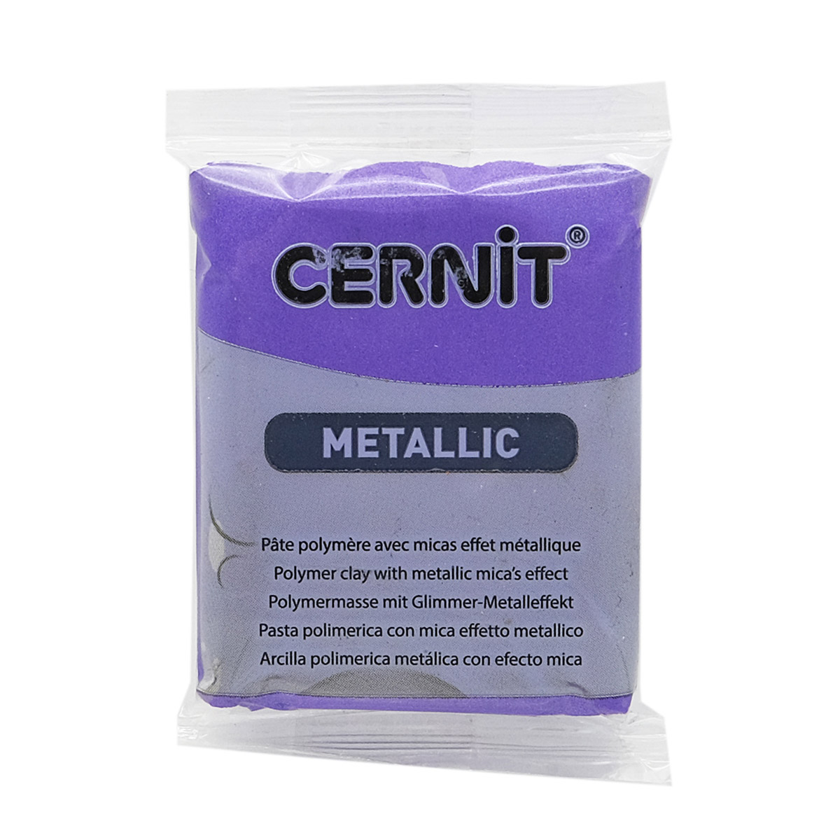 Пластика Cernit Metallic, 56 грамм, цвет 900 фиолетовый, арт. CE0870056 скакалка гимнастическая body form bf sk05 2 5м 130гр фиолетовый