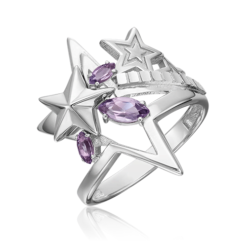 

Кольцо из серебра р., PLATINA jewelry 01-5470-00-203-0200-69, аметист, 01-5470-00-203-0200-69