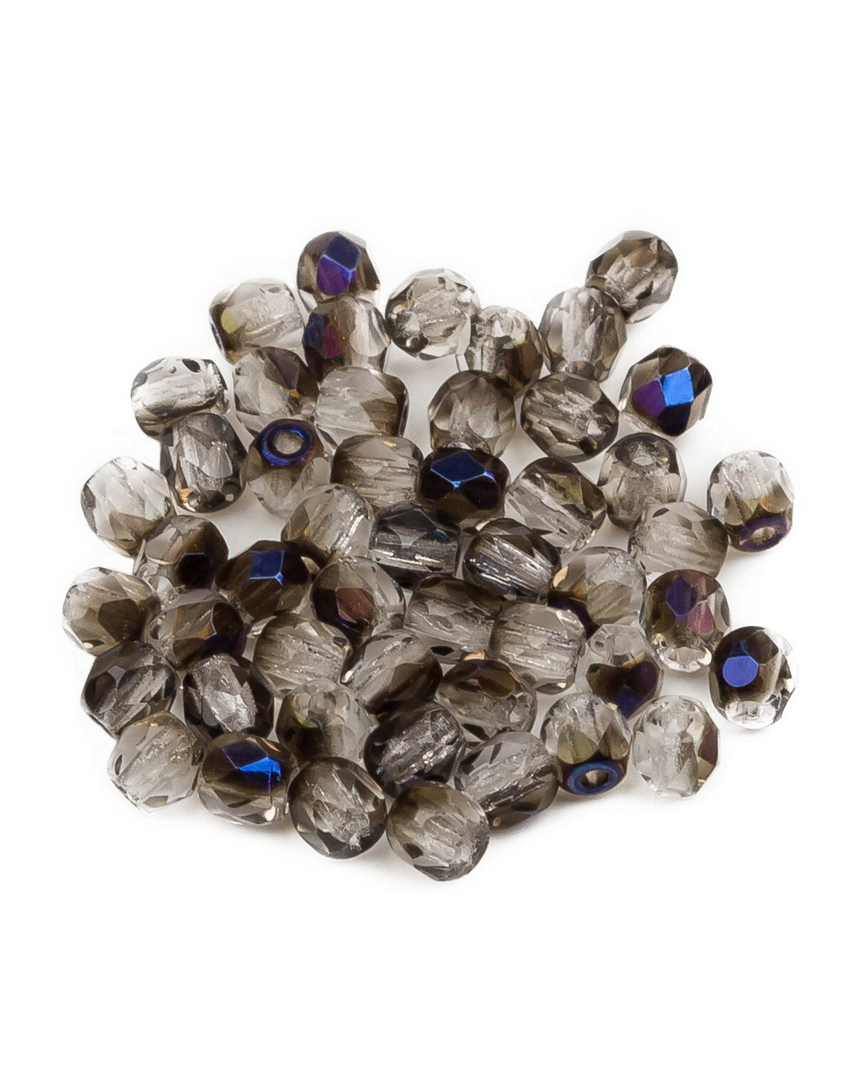 

Стеклянные чешские бусины Fire polished beads ганеные круглые р 3 мм Crystal Azuro 50шт, Разноцветный, FP-3