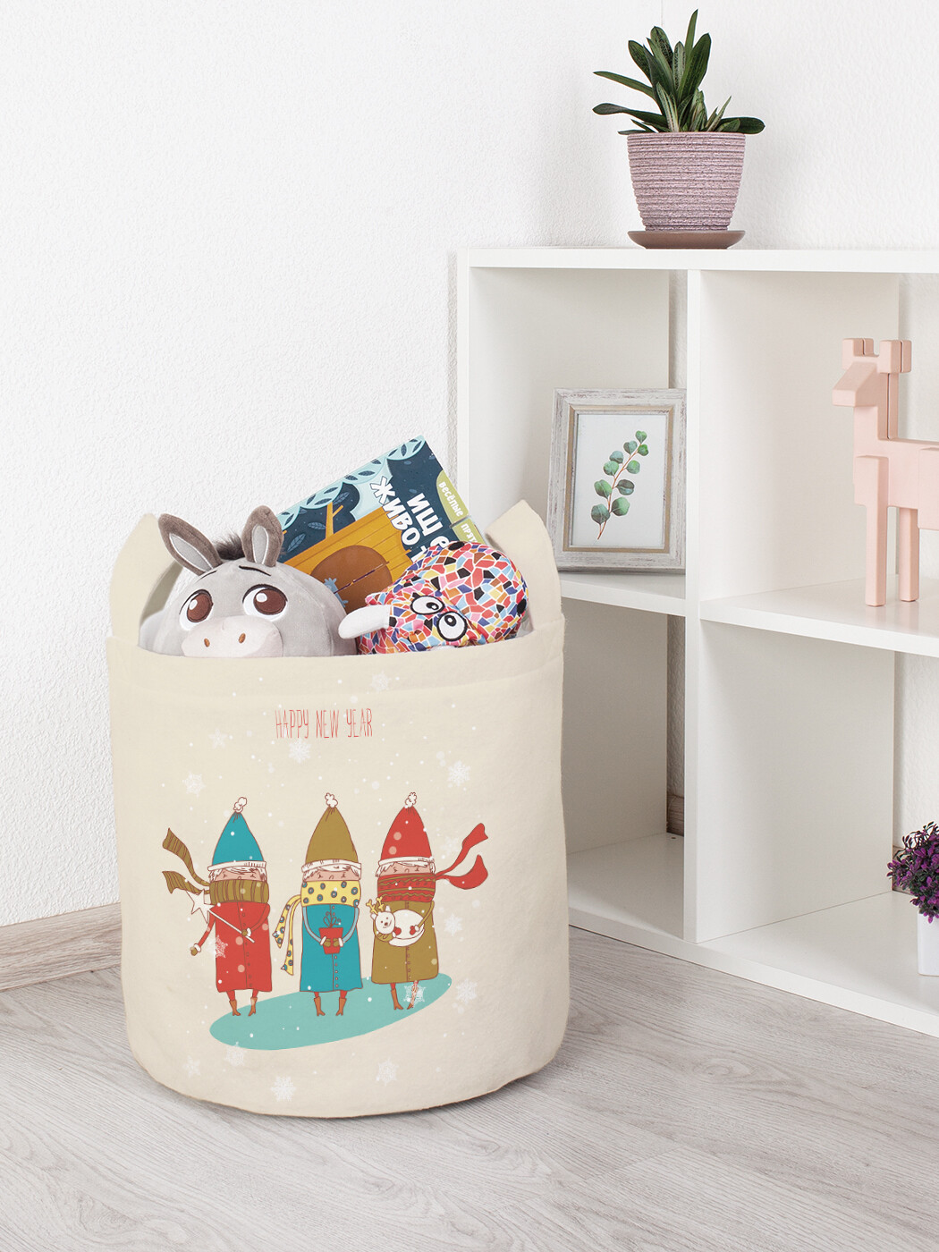

Корзина для игрушек JoyArty 35x35 см toba_290622_S, Бежевый
