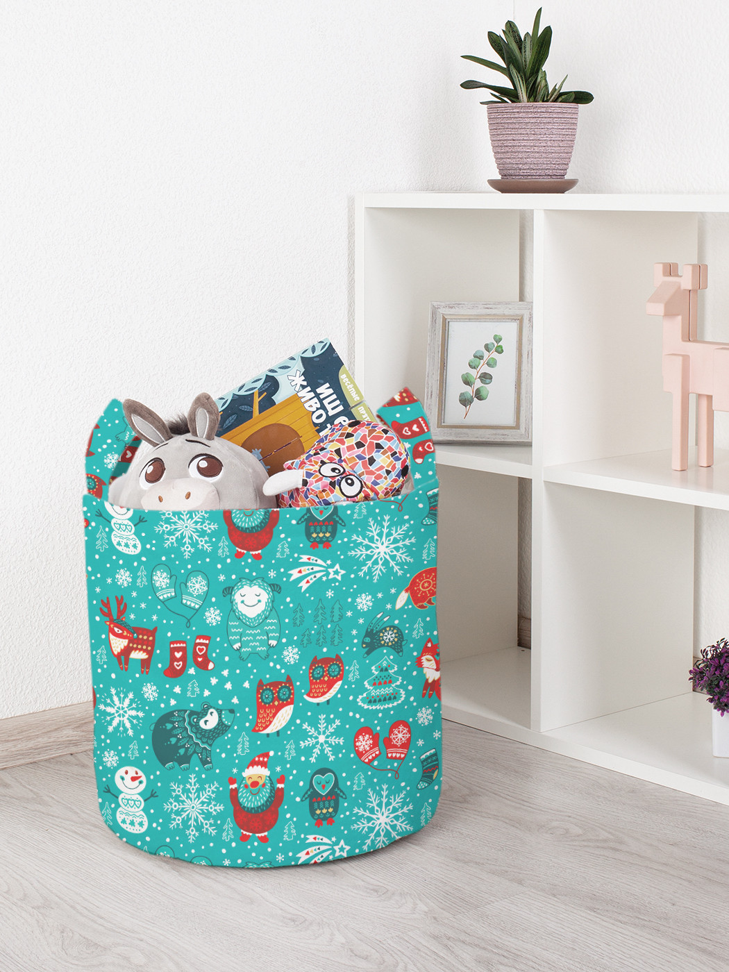 

Корзина для игрушек JoyArty 35x35 см toba_290621_S, Бирюзовый