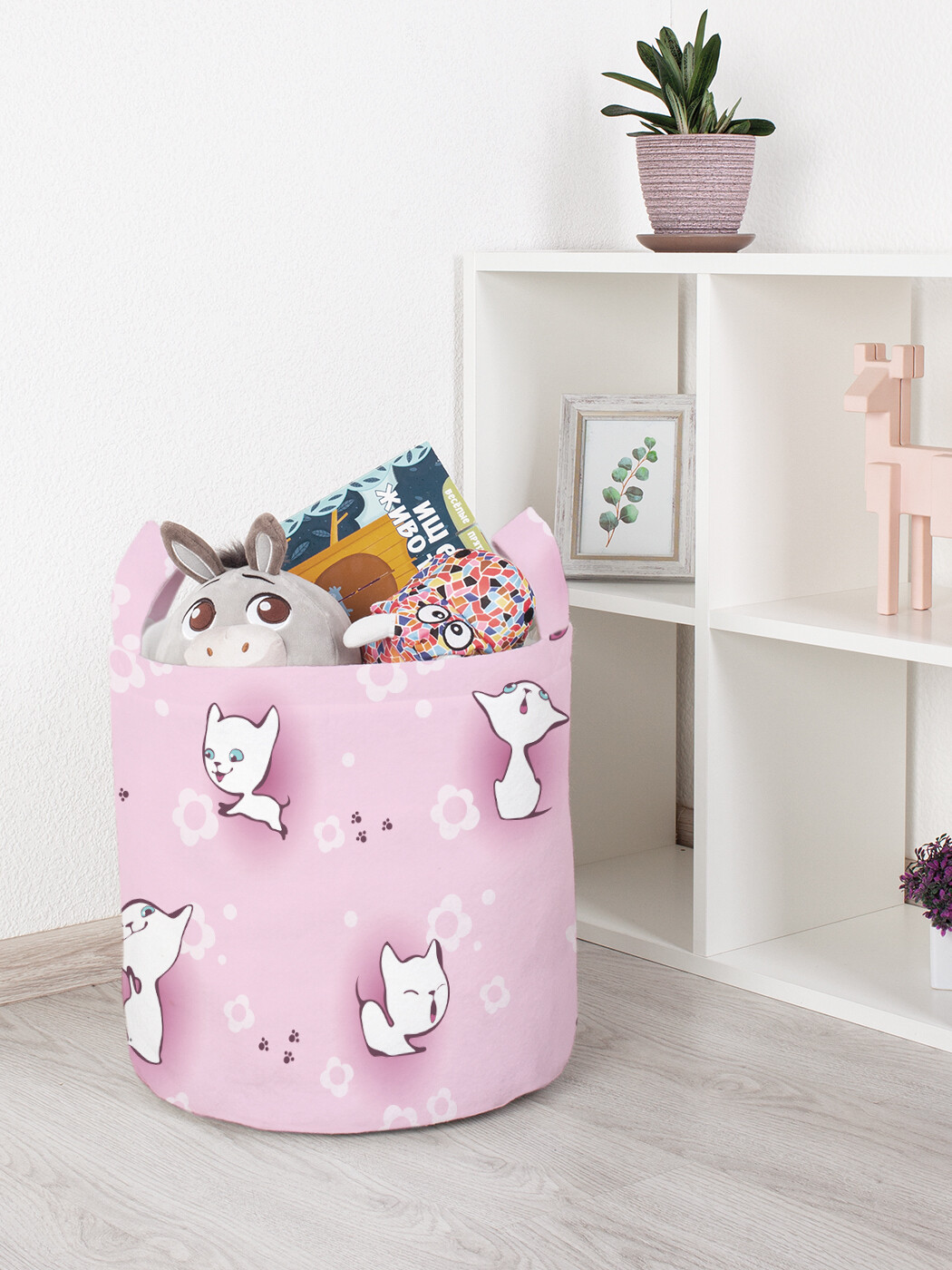 

Корзина для игрушек JoyArty 35x35 см toba_28456_S, Розовый