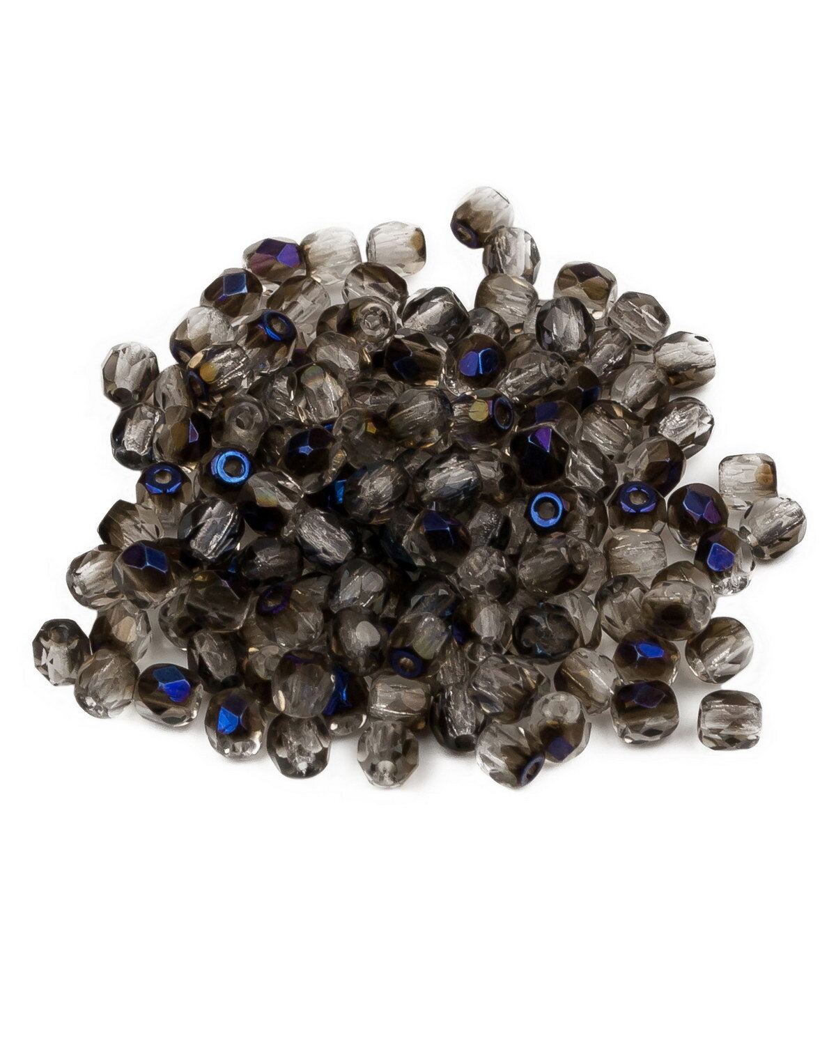 

Стеклянные чешские бусины Fire polished beads ганеные круглые р 3 мм Crystal Azuro 150шт, Черный, FP-3